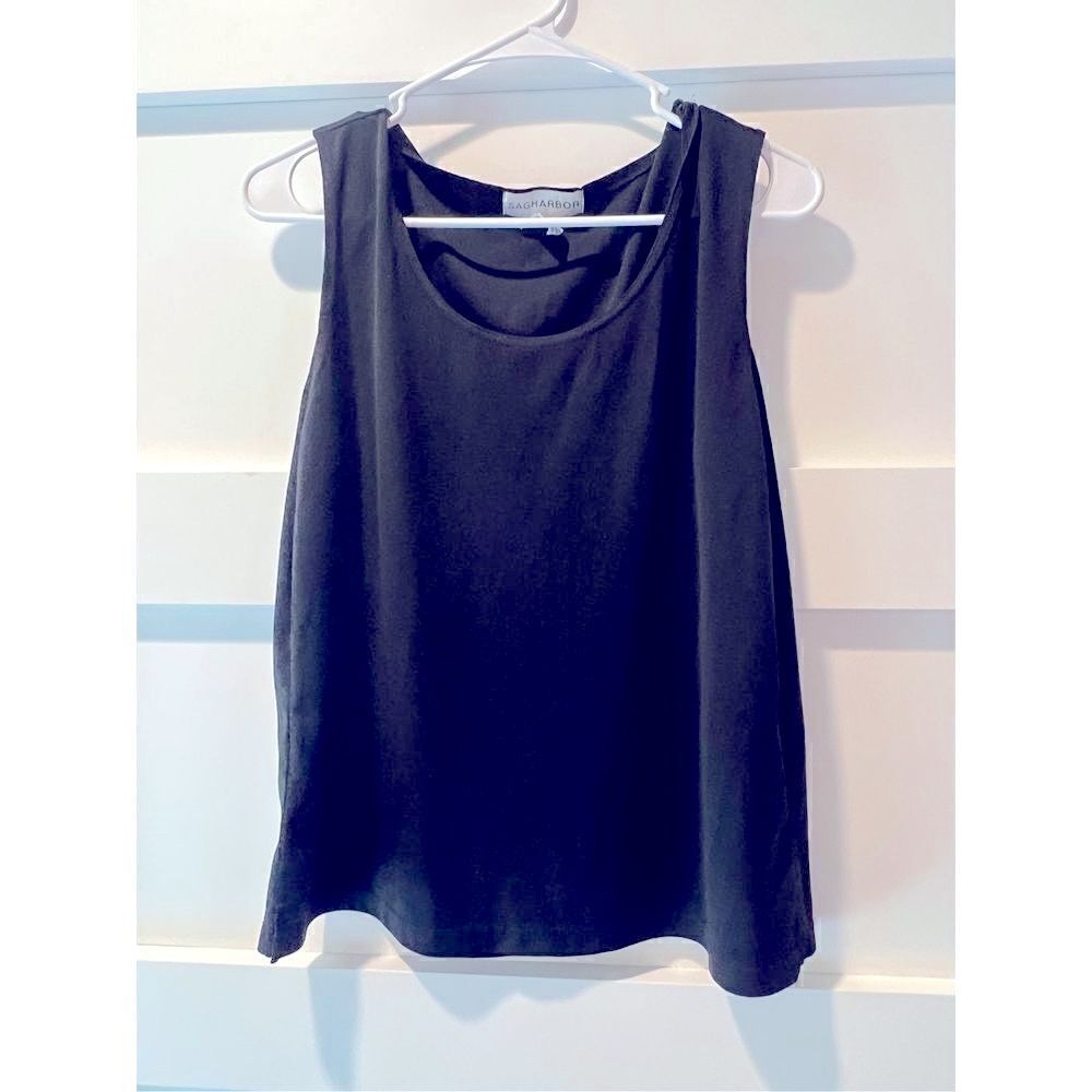 Sag Harbor Black Tank Top Staple Size L